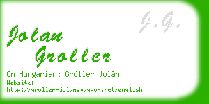 jolan groller business card